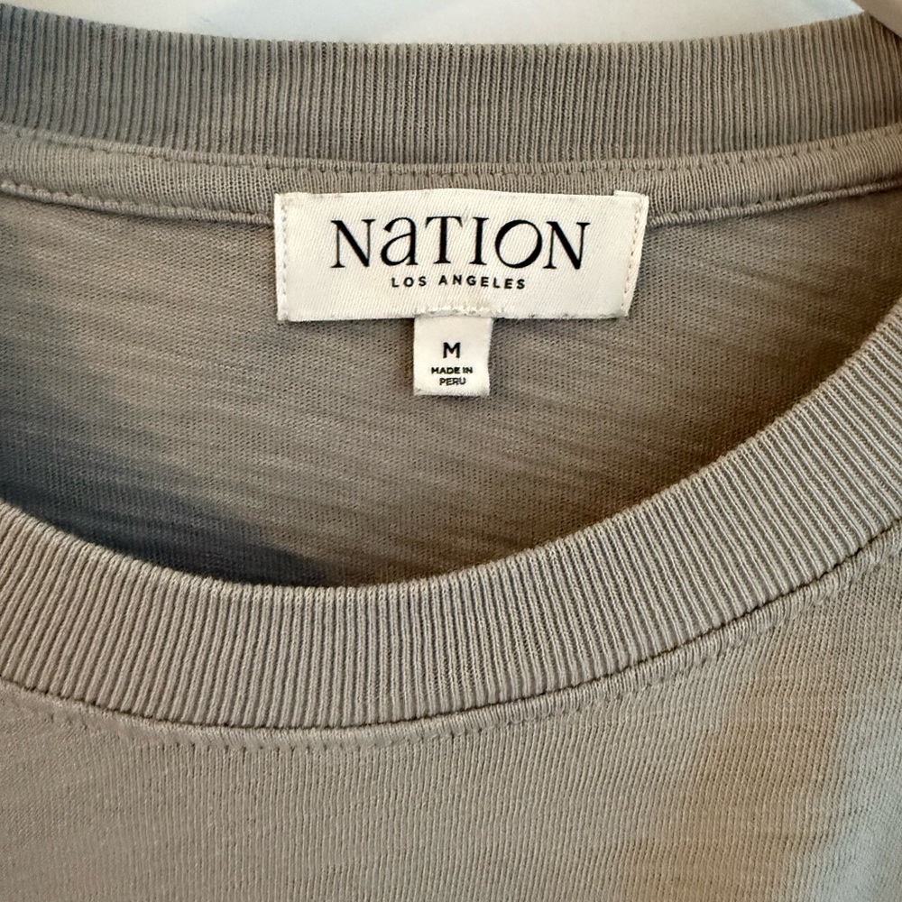 National LTD Monique Top Dove Grey Contemporary Preppy Quiet Luxury Medium - Picture 4 of 9